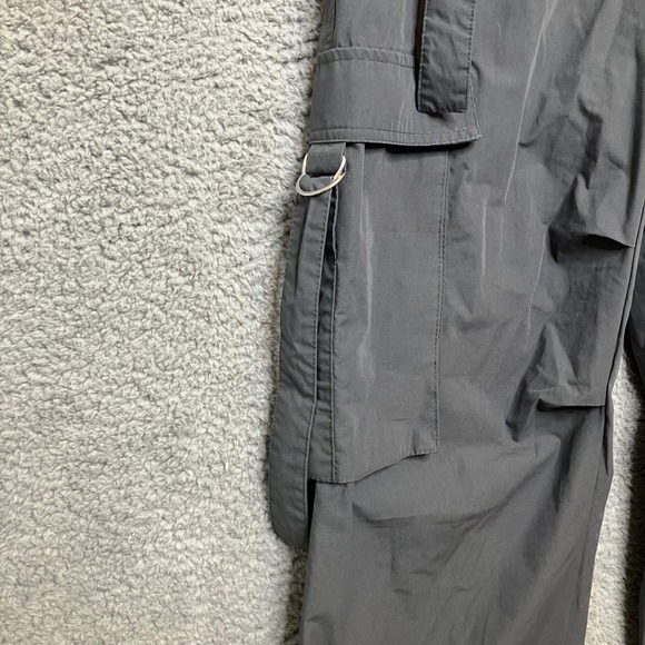 Faded Rose Cargo Pants Women L Baggy Wide Leg Gray Y2K 90s Skater Utility Pocket - Picture 8 of 14